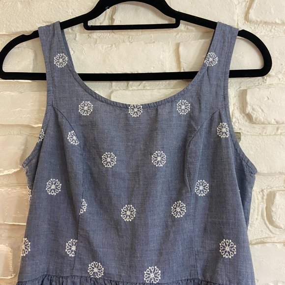 3/$15 Embroidered Linen Dress with Key-hole Back - Picture 6 of 9